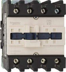 Schneider Electric - 4 Pole, 110 Coil VAC at 50/60 Hz, 80 Amp, Nonreversible IEC Contactor - 1 Phase hp: 10 at 230/240 VAC, 5 at 115 VAC, 3 Phase hp: 20 at 200/208 VAC, 20 at 230/240 VAC, 50 at 460/480 VAC, 50 at 575/600 VAC - Americas Tooling