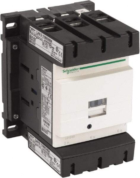 Schneider Electric - 3 Pole, 120 Coil VAC at 50/60 Hz, 150 Amp at 440 VAC, Nonreversible IEC Contactor - Bureau Veritas, CCC, CSA, CSA C22.2 No. 14, DNV, EN/IEC 60947-4-1, EN/IEC 60947-5-1, GL, GOST, LROS, RINA, RoHS Compliant, UL 508, UL Listed - Americas Tooling