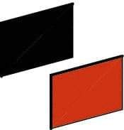 Schneider Electric - Rectangular, Legend Plate Insert - Blank - Black and Red Background, 18mm Wide x 27mm High - Americas Tooling