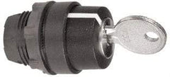 Schneider Electric - 22mm Mount Hole, 3 Position, Key Operated, Selector Switch Only - Black, Momentary (MO), Nonilluminated, Shock, Vibration and Water Resistant - Americas Tooling