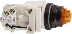 Schneider Electric - 120 V Orange Lens LED Press-to-Test Indicating Light - Octagonal Lens, Screw Clamp Connector, Vibration Resistant - Americas Tooling