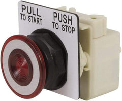 Schneider Electric - 30mm Mount Hole, Extended Straight, Pushbutton Switch Only - Red Pushbutton, Maintained (MA) - Americas Tooling