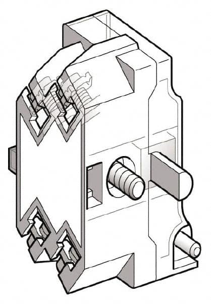 Schneider Electric - Multiple Amp Levels, Electrical Switch Contact Block - 125 VDC at 0.55 Amp and 240 VAC at 3 Amp, Screw Terminal, For Use with Harmony 9001K - Americas Tooling