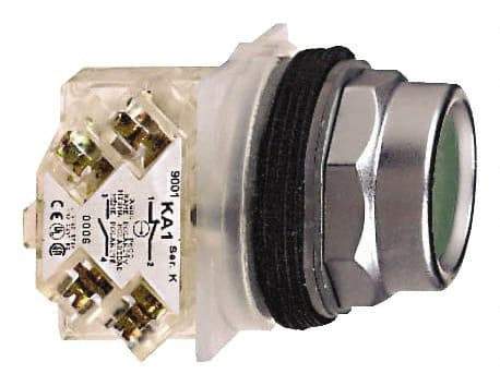 Schneider Electric - 30mm Mount Hole, Recessed, Pushbutton Switch with Contact Block - Octagon, Green Pushbutton, Momentary (MO) - Americas Tooling