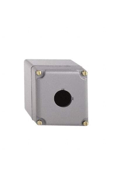 Schneider Electric - 1 Hole, 30mm Hole Diameter, Aluminum Pushbutton Switch Enclosure - 1, 3, 4, 6, 12, 13 NEMA Rated - Americas Tooling