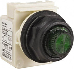 Schneider Electric - 120 V Green Lens Indicating Light - Round Lens, Screw Clamp Connector, Corrosion Resistant, Dust Resistant, Oil Resistant - Americas Tooling