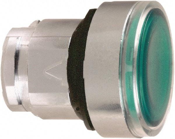 Schneider Electric - 22mm Mount Hole, Flush, Pushbutton Switch Only - Round, Green Pushbutton, Illuminated, Maintained (MA) - Americas Tooling