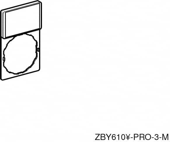 Schneider Electric - Rectangular, Legend Plate - Blank - White and Yellow Background, 22mm Hole Diameter, 30mm Wide x 50mm High - Americas Tooling