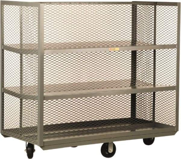 Little Giant - 1,600 Lb Capacity, 6 Shelf, Steel Pick-Pack Truck - 48" Long x 28" Wide x 56" High, 6" Diam Mold-On Rubber Wheels - Americas Tooling