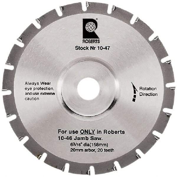 QEP - 6-3/16" Diam, 20mm Arbor Hole Diam, 20 Tooth Wet & Dry Cut Saw Blade - Tungsten Carbide-Tipped, Crosscut Action, Standard Round Arbor - Americas Tooling