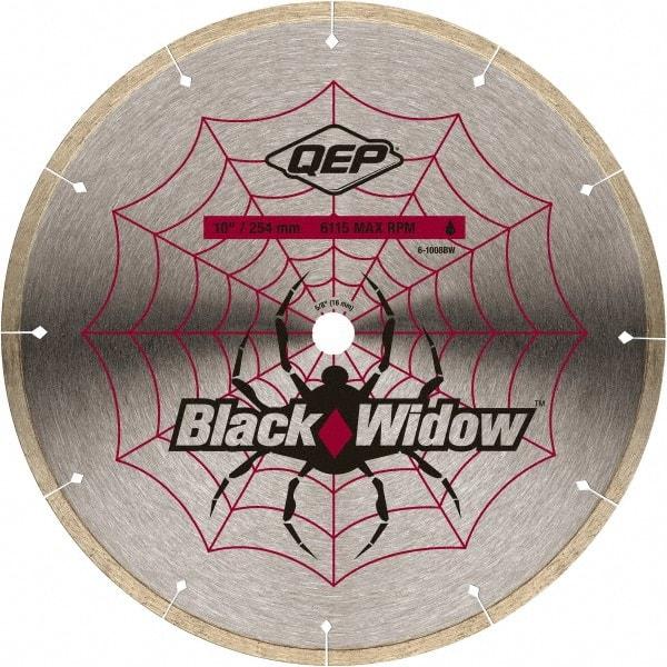 QEP - 10" Diam, 5/8" Arbor Hole Diam, Wet & Dry Cut Saw Blade - Diamond-Tipped, Smooth Action, Standard Round Arbor - Americas Tooling