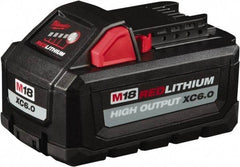 Milwaukee Tool - 18 Volt Lithium-Ion Power Tool Battery - 6 Ahr Capacity, 1 hr Charge Time, Series M18 RED - Americas Tooling