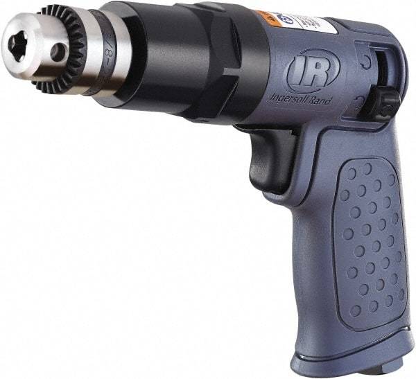 Ingersoll-Rand - 1/4" Reversible Keyed Chuck - Pistol Grip Handle, 1,875 RPM, 16.2 CFM, 0.25 hp, 90 psi - Americas Tooling