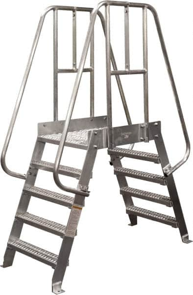 Cotterman - 80" 6 Step Crossover Bridge - Spacesaver, 500 Lb Capacity, 32" Base Width x 32" Base Depth, Grip Strut - Americas Tooling