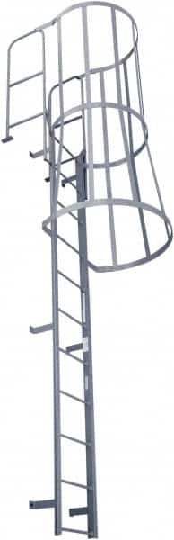 Cotterman - 186" 13 Step Fixed Ladder - Dock Ladder, 300 Lb Capacity, 39" Base Width x 50" Base Depth - Americas Tooling