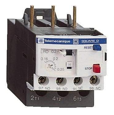 Schneider Electric - 0.16 to 0.25 Amp, 690 VAC, Thermal IEC Overload Relay - Trip Class 10A, For Use with LC1D09 and LC1D38 - Americas Tooling