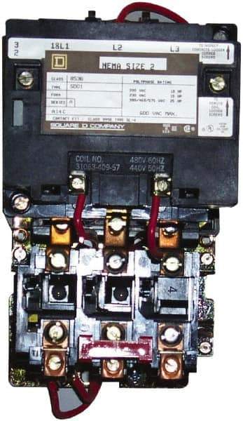 Square D - 208 Coil VAC at 60 Hz, 45 Amp, NEMA Size 2, Nonreversible Open Enclosure NEMA Motor Starter - Americas Tooling