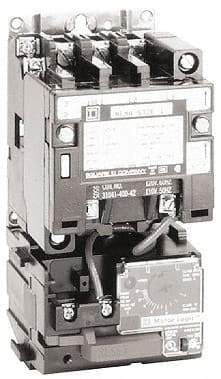 Square D - 24 Coil VAC at 60 Hz, 27 Amp, NEMA Size 1, Nonreversible Open Enclosure NEMA Motor Starter - 3 Phase hp: 10 at 460 VAC, 10 at 575 VAC, 7-1/2 at 200 VAC, 7-1/2 at 230 VAC - Americas Tooling