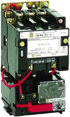 Square D - 110 Coil VAC at 50 Hz, 120 Coil VAC at 60 Hz, 18 Amp, Nonreversible Open Enclosure NEMA Motor Starter - 3 Phase hp: 3 at 200 VAC, 3 at 230 VAC, 5 at 460 VAC, 5 at 575 VAC - Americas Tooling