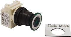 Schneider Electric - 30mm Mount Hole, Extended Straight, Pushbutton Switch Only - Green Pushbutton, Maintained (MA), Momentary (MO) - Americas Tooling