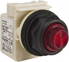 Schneider Electric - 120 V Red Lens Indicating Light - Round Lens, Screw Clamp Connector, Corrosion Resistant, Dust Resistant, Oil Resistant - Americas Tooling