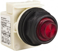 Schneider Electric - 24 V, 28 V Red Lens LED Indicating Light - Round Lens, Screw Clamp Connector, Corrosion Resistant, Dust Resistant, Oil Resistant - Americas Tooling