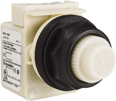 Schneider Electric - 110 VAC at 50/60 Hz via Transformer, 120 VAC at 50/60 Hz via Transformer White Lens Indicating Light - Round Lens, Screw Clamp Connector, Corrosion Resistant, Dust Resistant, Oil Resistant - Americas Tooling