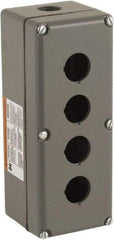 Schneider Electric - 4 Hole, 30mm Hole Diameter, Aluminum Pushbutton Switch Enclosure - 1, 3, 4, 6, 12, 13 NEMA Rated - Americas Tooling