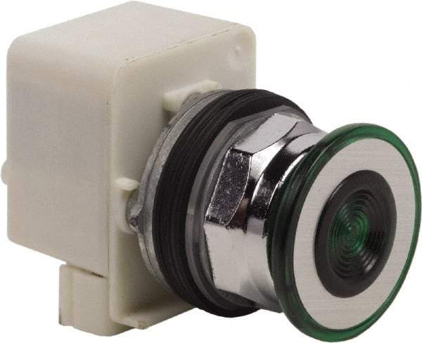 Schneider Electric - 30mm Mount Hole, Extended Straight, Pushbutton Switch Only - Green Pushbutton, Maintained (MA) - Americas Tooling