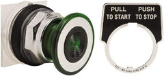 Schneider Electric - 30mm Mount Hole, Extended Straight, Pushbutton Switch Only - Green Pushbutton, Maintained (MA) - Americas Tooling