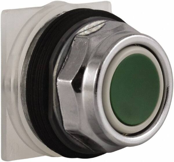 Schneider Electric - 30mm Mount Hole, Extended Straight, Pushbutton Switch Only - Green Pushbutton, Momentary (MO) - Americas Tooling