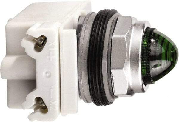 Schneider Electric - 120 V Green Lens LED Pilot Light - Round Lens, Screw Clamp Connector - Americas Tooling