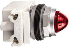 Schneider Electric - 120 V Red Lens LED Pilot Light - Round Lens, Screw Clamp Connector - Americas Tooling