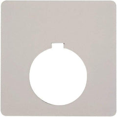 Schneider Electric - Square, Plastic Legend Plate - Blank - White Background, Black Letters, 1.2 Inch Hole Diameter, 2-1/2 Inch Square - Americas Tooling