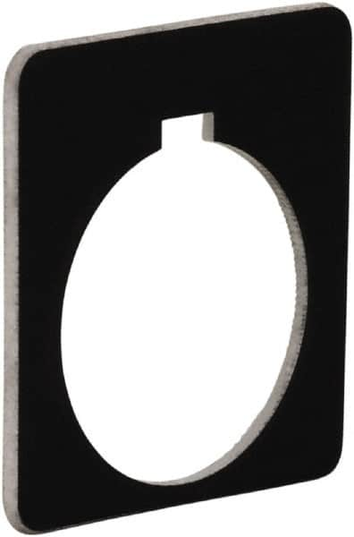 Schneider Electric - Square, Plastic Legend Plate - Blank - Black Background, 30mm Hole Diameter, 57 Inch Square - Americas Tooling