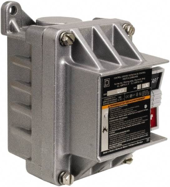 Schneider Electric - 2 Operator, Projecting Pushbutton Control Station - Start, Stop (Legend), Momentary Switch, NO/NC Contact, NEMA 7, 9 - Americas Tooling