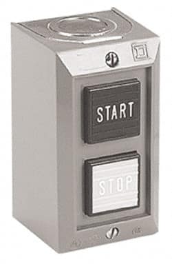 Schneider Electric - 2 Operator, Projecting Pushbutton Control Station - Start, Stop (Legend), Maintained Switch, 2NO Contact, NEMA 1 - Americas Tooling