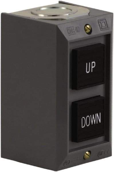 Schneider Electric - 2 Operator, Projecting Pushbutton Control Station - Down, Up (Legend), Momentary Switch, 2NO Contact, NEMA 1 - Americas Tooling