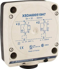 Telemecanique Sensors - NPN, PNP, NO/NC, 60mm Detection, Rectangular, Inductive Proximity Sensor - 2 Wires, IP67, 24 to 240 VAC, 80mm Wide - Americas Tooling