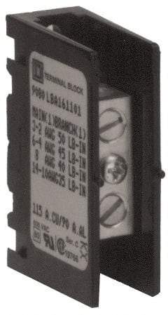 Square D - 1 Pole, 115 (Copper), 90 (Aluminium) Amp, Thermoplastic Power Distribution Block - 600 VAC, 1 Primary Connection - Americas Tooling