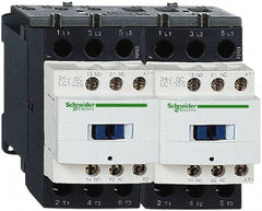 Schneider Electric - 3 Pole, 24 Coil VAC at 50/60 Hz, 18 Amp at 440 VAC, Reversible IEC Contactor - 1 Phase hp: 1 at 115 VAC, 3 at 230/240 VAC, 3 Phase hp: 10 at 460/480 VAC, 15 at 575/600 VAC, 5 at 200/208 VAC, 5 at 230/240 VAC - Americas Tooling