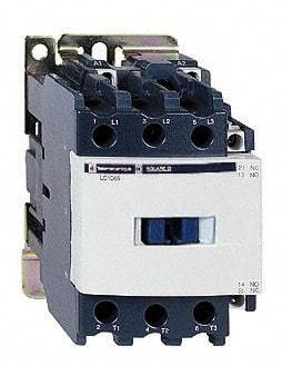 Schneider Electric - 3 Pole, 480 Coil VAC at 60 Hz, 65 Amp at 440 VAC and 80 Amp at 440 VAC, Nonreversible IEC Contactor - 1 Phase hp: 10 at 230/240 VAC, 5 at 115 VAC, 3 Phase hp: 20 at 200/208 VAC, 20 at 230/240 VAC, 50 at 460/480 VAC, 50 at 575/600 VAC - Americas Tooling