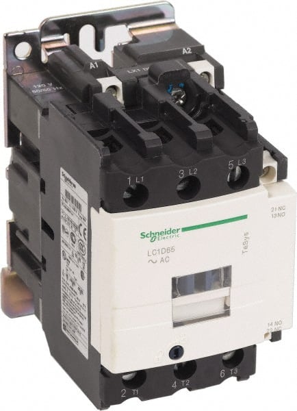 Schneider Electric - 3 Pole, 240 Coil VAC at 50/60 Hz, 65 Amp at 440 VAC and 80 Amp at 440 VAC, Nonreversible IEC Contactor - Exact Industrial Supply