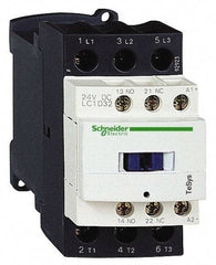 Schneider Electric - 3 Pole, 12 Coil VDC, 32 Amp at 440 VAC and 50 Amp at 440 VAC, Nonreversible IEC Contactor - 1 Phase hp: 2 at 115 VAC, 5 at 230/240 VAC, 3 Phase hp: 10 at 230/240 VAC, 20 at 460/480 VAC, 30 at 575/600 VAC, 7.5 at 200/208 VAC - Americas Tooling