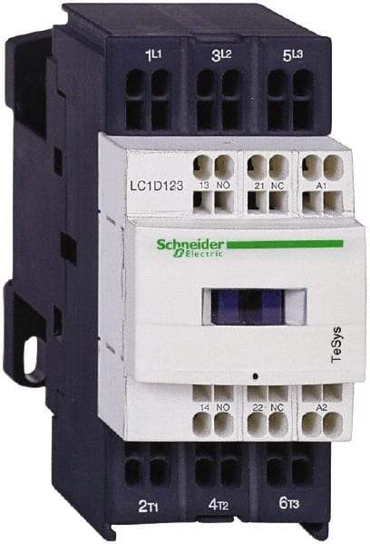 Schneider Electric - 3 Pole, 24 Coil VAC at 50/60 Hz, 16 Amp at 440 VAC and 9 Amp at 440 VAC, Nonreversible IEC Contactor - 1 Phase hp: 0.5 at 115 VAC, 1 at 230/240 VAC, 3 Phase hp: 2 at 200/208 VAC, 2 at 230/240 VAC, 5 at 460/480 VAC, 7.5 at 575/600 VAC - Americas Tooling