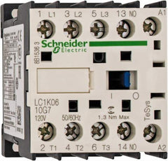 Schneider Electric - 3 Pole, 120 Coil VAC at 50/60 Hz, 6 Amp at 440 VAC, Nonreversible IEC Contactor - BS 5424, CSA, IEC 60947, NF C 63-110, RoHS Compliant, UL Listed, VDE 0660 - Americas Tooling