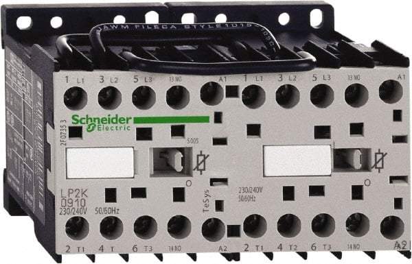 Schneider Electric - 3 Pole, 24 Coil VDC, 16 Amp at 690 VAC, 20 Amp at 440 VAC and 9 Amp at 440 VAC, Reversible IEC Contactor - BS 5424, CSA, IEC 60947, NF C 63-110, RoHS Compliant, UL Listed, VDE 0660 - Americas Tooling