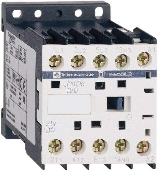 Schneider Electric - 3 Pole, 24 Coil VDC, 16 Amp at 690 VAC, 20 Amp at 440 VAC and 9 Amp at 440 VAC, Nonreversible IEC Contactor - BS 5424, CSA, IEC 60947, NF C 63-110, RoHS Compliant, UL Listed, VDE 0660 - Americas Tooling