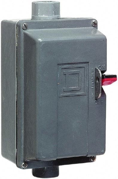 Square D - 2 Poles, 27 Amp, M-1 NEMA, Enclosed Pushbutton Manual Motor Starter - 2 hp at 115 VAC & 3 hp at 230 VAC, CSA, NEMA 4/4X & UL Listed - Americas Tooling