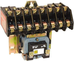 Square D - No Enclosure, 10 Pole, Mechanically Held Lighting Contactor - 20 A (Tungsten), 30 A (Fluorescent), 110 VAC at 50 Hz, 120 VAC at 60 Hz, 10NO Contact Configuration - Americas Tooling